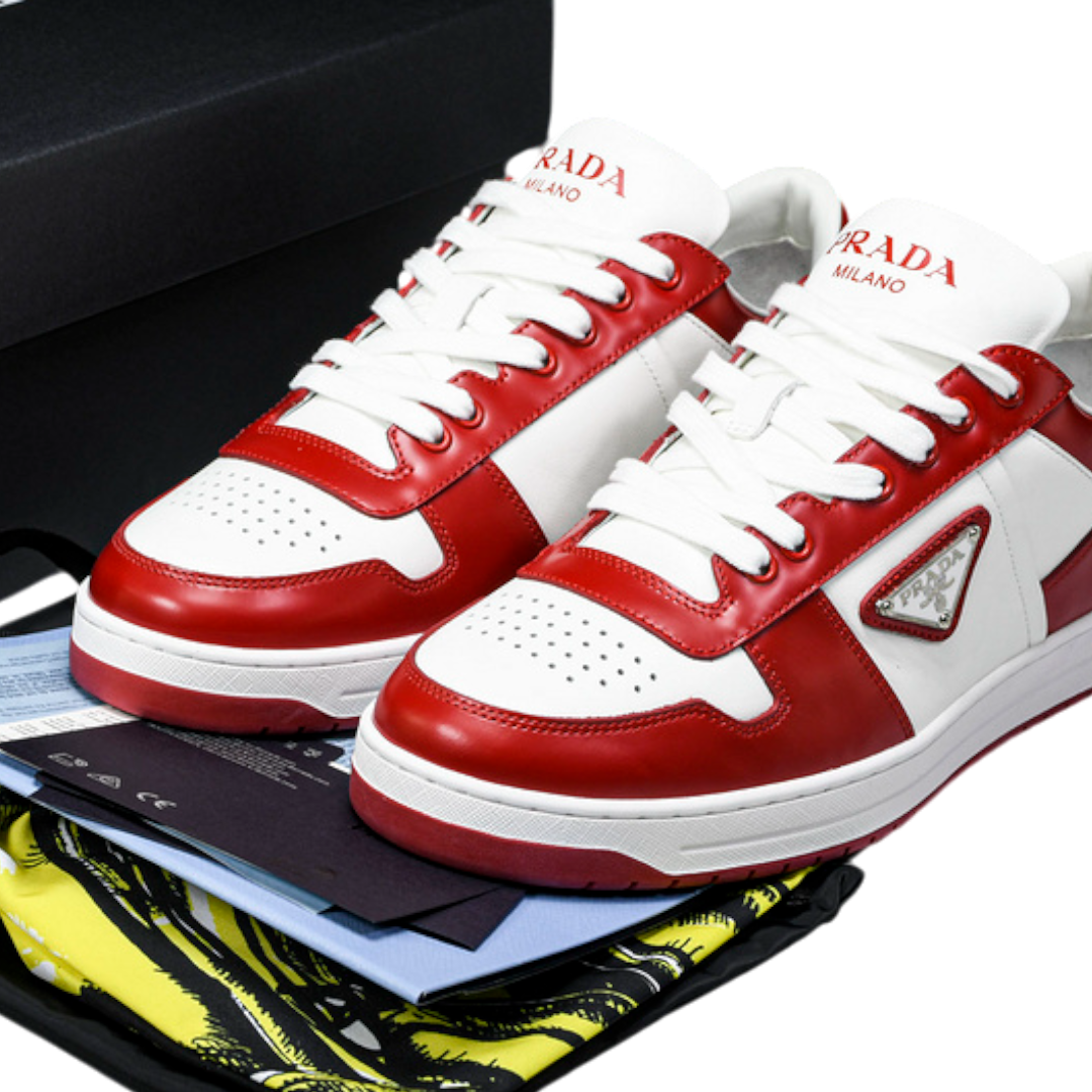 Prada Downtown Sneaker 'White Lacquer Red'
