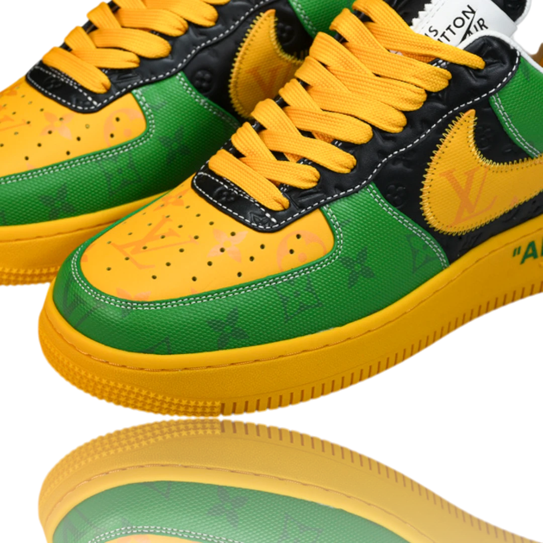 Louis Vuittоп x AF1 By Virgil Abloh 'Black Green Yellow'